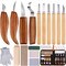 Wood Carving Kit 23pcs, Wood Carving Tools Hand Carving Knife Set with Anti-Slip Cut Resistant Gloves